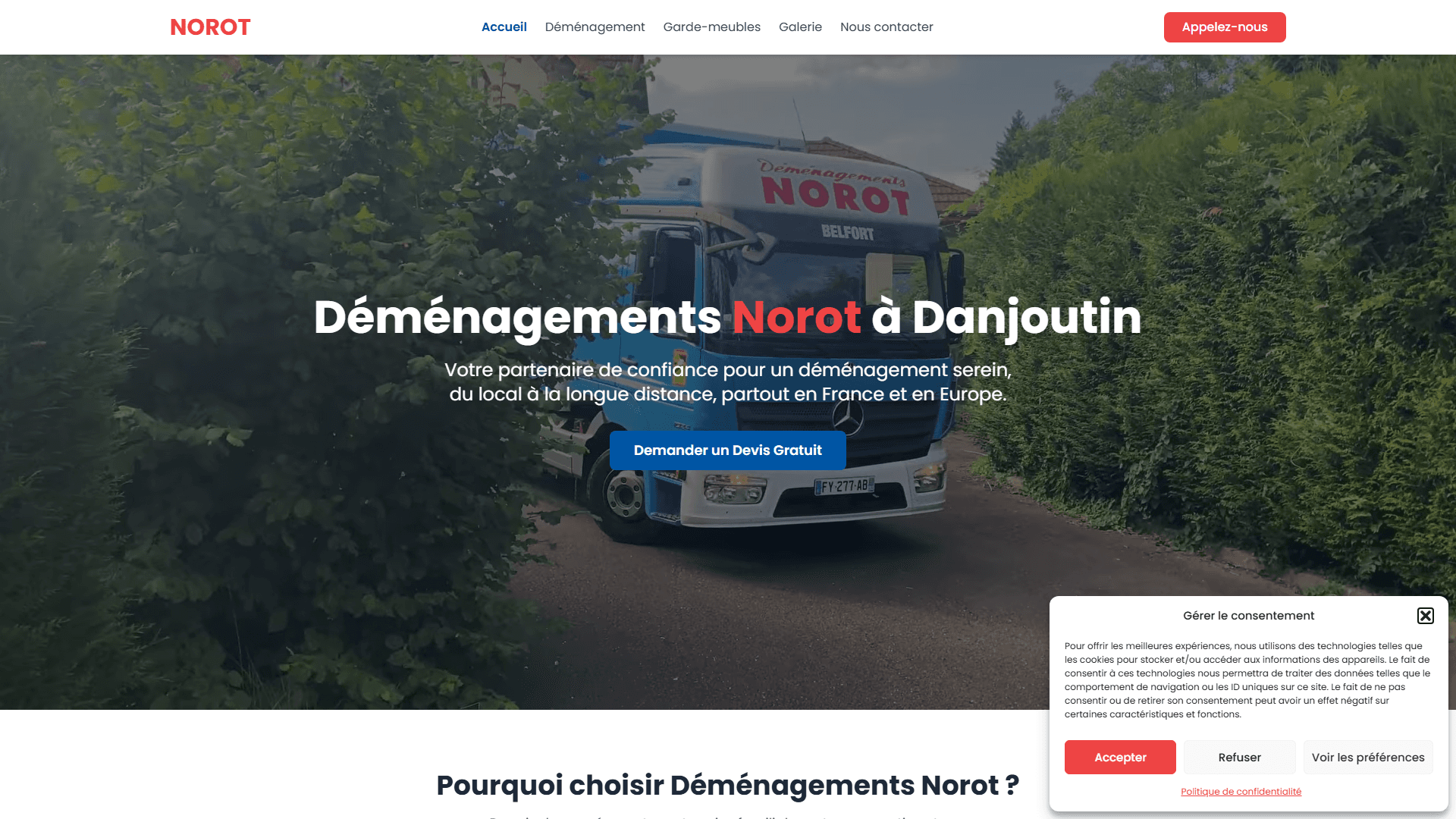 Site Déménagement Norot créé par DT Media